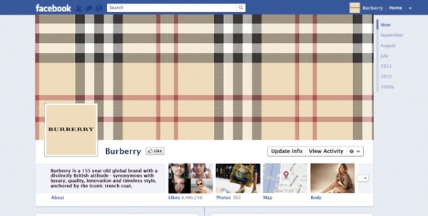 burberry 40 Creative Examples of Facebook Timeline Designs
