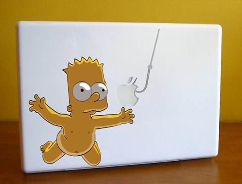 cool macbook stickers bart1 50+ Creative Macbook Pro Decals From Etsy