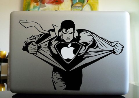 cool macbook stickers superman1 50+ Creative Macbook Pro Decals From Etsy