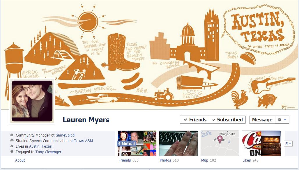 lauren facebook1 40 Creative Examples of Facebook Timeline Designs