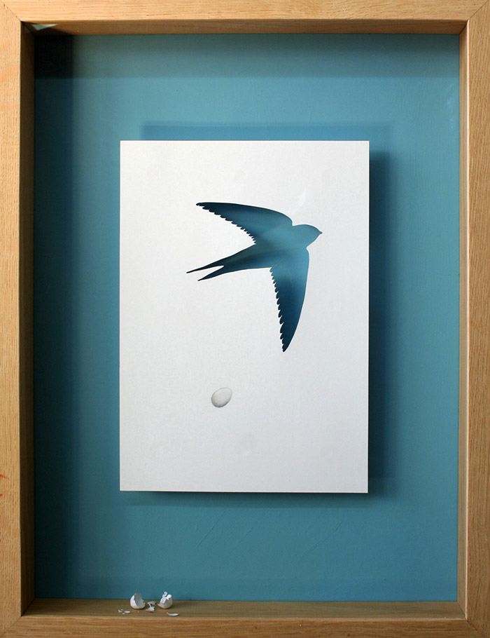 15 broken bird 11 25 Striking Framed Papercuts by Peter Callesen