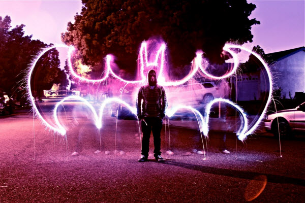 batman on fire1 20 Mind Melting Examples of Light Painting
