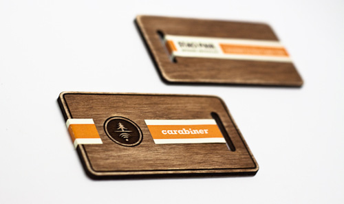 carabiner1 25 Unconventional Wooden Business Cards