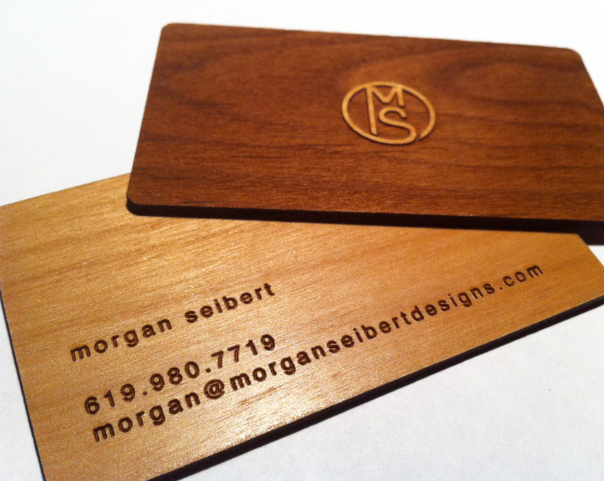 wood card1 25 Unconventional Wooden Business Cards