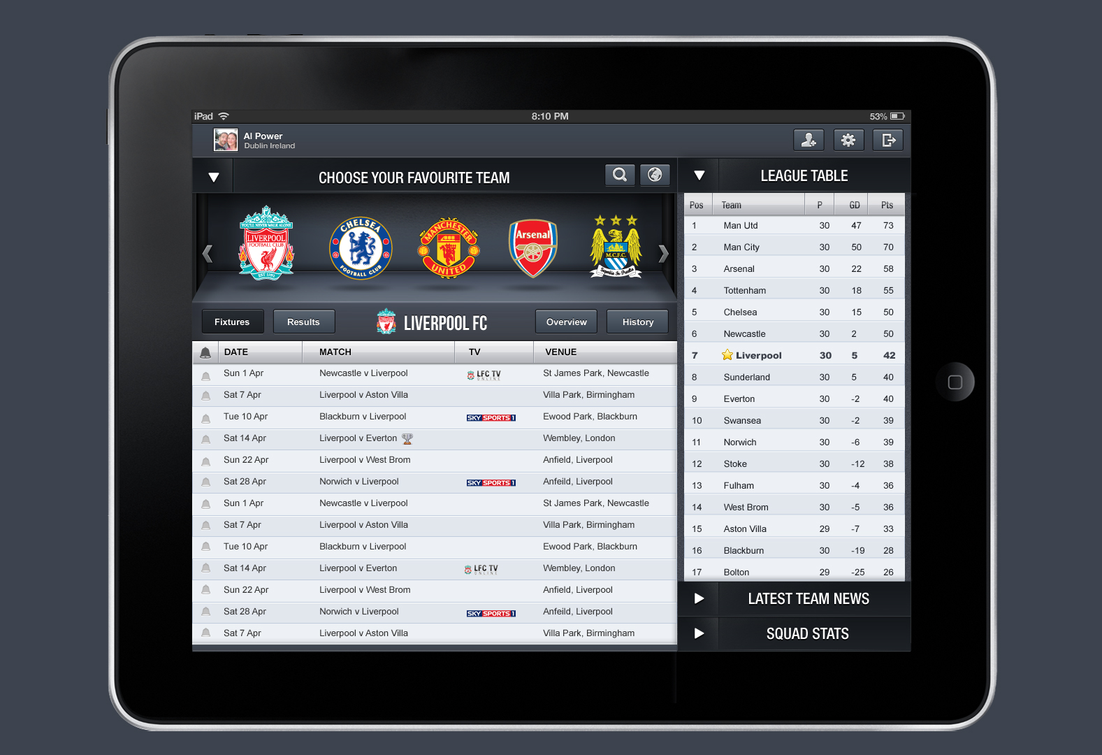 Football iPad App