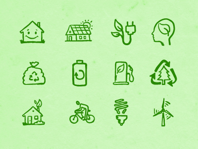 Hand-drawn Eco Icons 2 by Hatchers