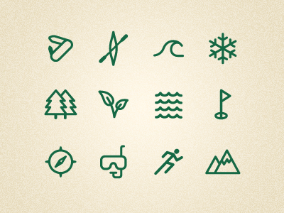 Outdoor icons set by Patrick Enstrom