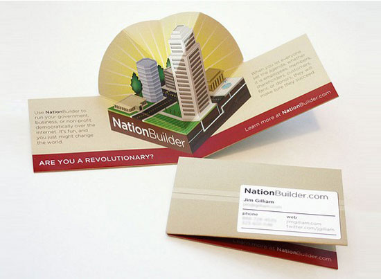 nation builder pop up l1 55 Unusual Yet Creative Business Card Designs 