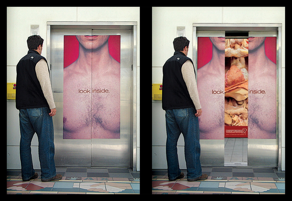 bodyworld1 18 Creative Elevator Advertisements